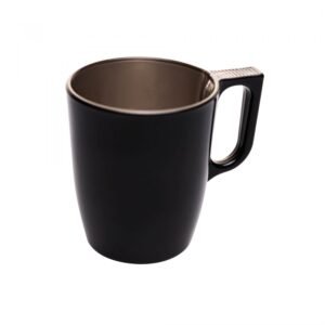 CANECA EM VIDRO OPALINO TEMPERADO PRETO, MODELO STACKABLE, CAPACIDADE PARA 250ML = V9845