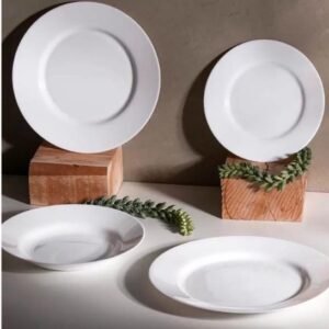PRATO DE JANTAR RASO EM VIDRO OPALINO TEMPERADO BRANCO, MODELO EVERYDAY, TAMANHO 26,5CM, MARCA LUMINARC = H9859