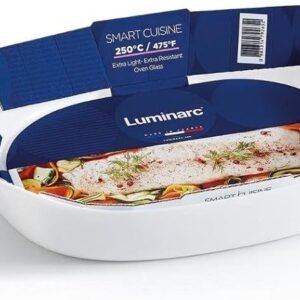 TRAVESSA RETANGULAR EM VIDRO OPALINO TEMPERADO BRANCO, MODELO SMART CUISINE TRIANON, TAMANHO 32X26CM, MARCA LUMINARC = Q3201