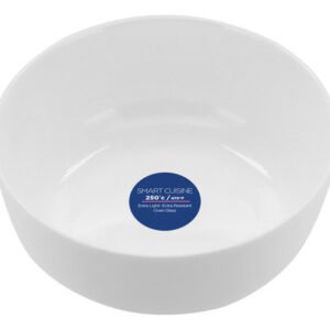 V1459 - TRAVESSA REDONDA EM VIDRO OPALINO TEMPERADO BRANCO, MODELO SMART CUISINE WAVY, TAMANHO 22CM DE DIAMETRO, MARCA LUMINARC