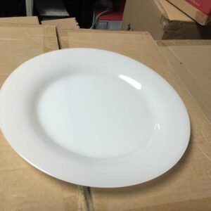 PRATO DE JANTAR RASO EM VIDRO OPALINO TEMPERADO BRANCO, MODELO DIWALI, TAMANHO 27CM, MARCA LUMINARC = D7360