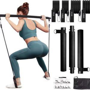 KIT DE EXERCICIOS MULTIFUNCIONAL COMPOSTO DE DIFERENTES TIPOS DE TREINO, SAO ELES: BARRA, SUPORTES, RODAS PARA EXERCICIOS ABDOMINAIS, ACESSORIOS DE PEGADA PARA AJUSTE DE PRESSÃO, FORCA E RESISTÊNCIA, ELÁSTICO DE RESISTÊNCIA, TODOS ACONDICIONADOS EM BOLSA DE TECIDO PARA TRANSPORTE = BXDX-T79-B-2