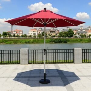 HXBR-HJ-963-B1 - GUARDA SOL PARA JARDIM COM ESTRUTURA EM ALUMINIO E TECIDO EM POLIESTER IMPERMEAVEL, ACOMPANHA SUPORTE EM METAL TIPO TRIPE, BASE DE PESO EM PVC E BOLSA PARA TRANSPORTE