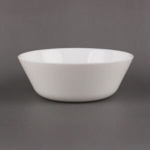 TIGELA EM VIDRO OPALINO TEMPERADO BRANCO, MODELO CARINE, TAMANHO 14CM, MARCA LUMINARC = Q7016