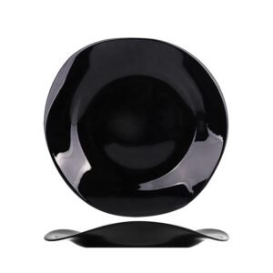 PRATO DE JANTAR FUNDO EM VIDRO OPALINO TEMPERADO PRETO, MODELO CARINE, TAMANHO 21CM, MARCA LUMINARC = L9818