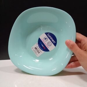 PRATO DE JANTAR FUNDO EM VIDRO OPALINO TEMPERADO AZUL, MODELO CARINE, TAMANHO 21CM DE DIAMETRO, MARCA LUMINARC = V5836