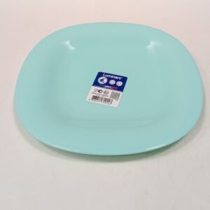 PRATO DE SOBREMESA EM VIDRO OPALINO TEMPERADO AZUL, MODELO CARINE, TAMANHO 19.5CM DE DIAMETRO, MARCA LUMINARC = V5837