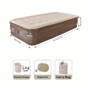 Inflatable mattress brown single thick version - COLCHÃO PNEUMÁTICO