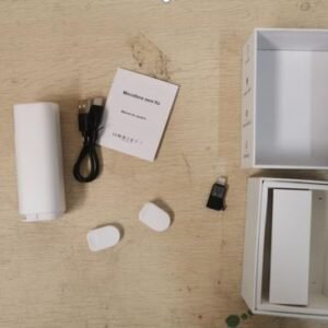 MICROFONE LAPELA COM TECNOLOGIA SEM FIO COM ALIMENTACAO POR RECEPTOR DE SINAL DE ÁUDIO ATRAVÉS DE ENTRADA USB-C