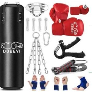 KIT BOXING CONTENDO SACO DE PANCADA COM ESTRUTURA INTERNA ALMOFADADA E ESTRUTURA EXTERNA EM PU DE 120CM