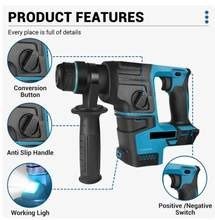 MARTELETE ROMPEDOR PORTATIL COM FUNCIONAMENTO SEM FIO A BATERIA DE 21V