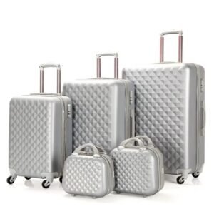 KIT DE MALAS DE VIAGEM COM PARTE EXTERIOR E INTERIOR EM PLASTICO ABS COM FORRO EM TECIDO DE POLIESTER