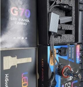 PAR DE LAMPADAS DE LED PARA FAROL DE CARRO COM 130W DE POTENCIA