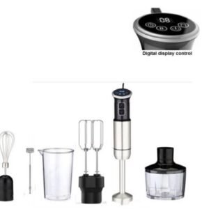MIXER DE MAO MULTIFUNCIONAL COM CONTROLE DIGITAL DE VELOCIDADE E CONJUNTO DE ACESSÓRIOS INTERCAMBIÁVEIS PARA PREPARO DE ALIMENTOS