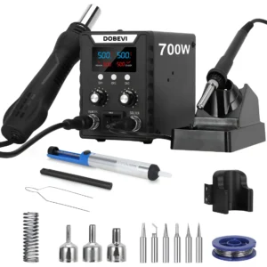 ESTAÇÃO DE SOLDA SMD 2 EM 1 (FERRO DE SOLDAR COM SOPRADOR DE AR QUENTE)