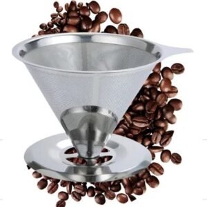 FILTRO REUTILIZAVEL DE CAFE EM ACO INOX, ESTILO COADOR CONICO
