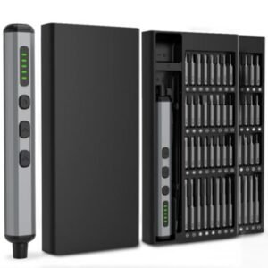 CHAVE DE FENDA ELETRICA DE PRECISAO, PORTATIL, ALIMENTADA POR BATERIA RECARREGAVEL INTERNA, DESTINADA A APERTO E DESAPERTO DE PARAFUSOS EM APLICACOES LEVES. ACOMPANHA ESTOJO ORGANIZADOR COM CONJUNTO DE PONTAS INTERCAMBIAVEIS PARA PARAFUSOS. CORPO EM PLASTICO E COMPONENTES METALICOS.