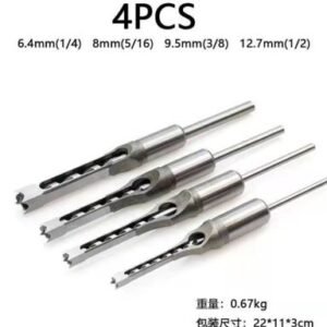 CONJUNTO DE FERRAMENTAS MANUAIS PARA PERFURACAO E TRABALHO EM MADEIRA, COMPOSTO POR BROCAS METALICAS DE DIFERENTES MEDIDAS. UTILIZACAO EM EQUIPAMENTOS COMPATIVEIS PARA TRABALHOS DE ENCAIXE E ABERTURA DE FUROS. PRODUTO NAO ELETRICO, DESTINADO A USO GERAL EM MARCENARIA E APLICACOES SIMILARES.