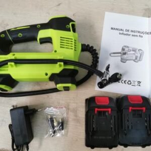 INFLADOR PORTÁTIL ELÉTRICO SEM FIO, COM MOTOR ELÉTRICO INTERNO, CORPO EM PLASTICO, ACIONAMENTO POR BOTAO