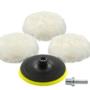 KIT DE POLIMENTO AUTOMOTIVO COMPOSTO POR BOINAS DE ESPUMA E BOINAS DE LA SINTETICA, ACOMPANHADO DE SUPORTE DISCO E ADAPTADOR METALICO PARA USO EM FURADEIRA, PARAFUSADEIRA OU ESMERILHADEIRA. UTILIZADO PARA OPERACOES DE POLIMENTO E ACABAMENTO EM SUPERFICIES AUTOMOTIVAS, COMO LATARIA, FAROIS, VIDROS E RODAS, BEM COMO EM MADEIRA, CERAMICA E OUTROS MATERIAIS. ITENS EM DIFERENTES DIAMETROS, COM FIXACAO POR ROSCA METRICA M10, PROJETADOS PARA USO PROFISSIONAL OU DOMESTICO.