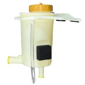 RESERVATORIO DE OLEO PARA SISTEMA DE DIRECAO HIDRAULICA AUTOMOTIVA, FABRICADO EM PLASTICO TECNICO, COM TAMPA ROSQUEAVEL E CONEXOES PARA MANGUEIRAS DE ENTRADA E SAIDA DE FLUIDO. DESTINADO AO ARMAZENAMENTO E FILTRAGEM DO FLUIDO HIDRAULICO, AUXILIANDO NA CIRCULACAO E FUNCIONAMENTO DO SISTEMA DE DIRECAO. APLICAVEL EM VEICULOS AUTOMOTORES DE USO MECANICO, PARA REPOSICAO AUTOMOTIVA.