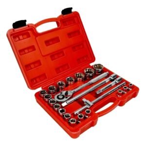 JOGO DE SOQUETES MANUAIS EM AÇO CONTENDO 22 PECAS