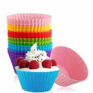 FORMA EM SILICONE PARA CUPCAKE, JOGO CONTENDO 12 PECAS
