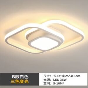 LUMINÁRIA DE TETO COM TECNOLOGIA DE LED INTEGRADA, FORMATO QUADRADO COM SOBREPOSIÇÃO GEOMETRICA