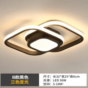 LUMINÁRIA DE TETO COM TECNOLOGIA DE LED INTEGRADA, FORMATO QUADRADO COM SOBREPOSIÇÃO GEOMÉTRICA, POTENCIA 48W