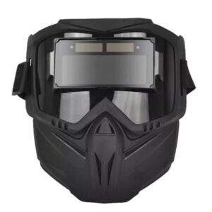 MASCARA DE SOLDAGEM COM ESCURECIMENTO AUTOMATICO, TIPO MASCARA INTEGRAL, FABRICADO EM PP, DOTADO DE LENTE EM POLICARBONATO COM SENSOR DIGITAL DE ALTA SENSIBILIDADE E SOMBRA AJUSTAVEL. PROJETADO PARA PROTECAO OCULAR E FACIAL CONTRA LUZ INTENSA, RAIOS UV E RESPINGOS EM PROCESSOS DE SOLDAGEM ELETRICA E A GAS.