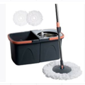 MOP GIRATORIO COM CABO DESMONTAVEL, BALDE EM PLASTICO COM SISTEMA DE CENTRIFUGACAO MANUAL E 2 REFIS EM MICROFIBRA, USO DOMESTICO