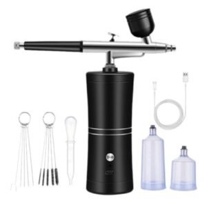 CONJUNTO DE AEROGRAFO PORTÁTIL SEM FIO COM COMPRESSOR INTEGRADO