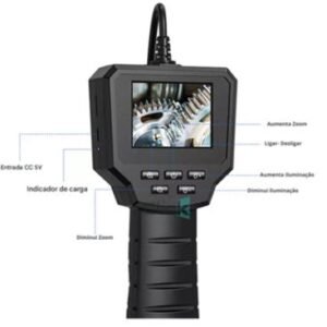 ENDOSCÓPIO BOROSCÓPIO INDUSTRIAL COM CÂMERA DIGITAL INTEGRADA, RESOLUÇÃO FULL HD 1080P, TELA LCD COLORIDA DE 2.4 POL