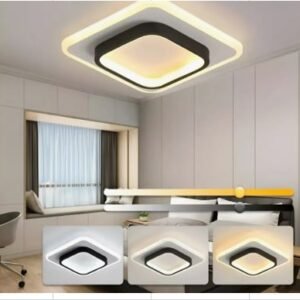 LUMINARIA DE TETO, TIPO PLAFON, MODELO SOBREPOR, FORMATO QUADRADO COM ESTRUTURA EM METAL E DIFUSOR EM ACRILICO COM FONTE EXCLUSIVA DE LUZ DE LED, POSSUI SISTEMA DE CONTROLE DETEMPERATURA DE COR (BRANCA FRIA, NEUTRA E QUENTE). DESTINADO A ILUMINACAO DE AMBIENTES INTERNOS