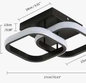 LUMINARIA DE TETO, TIPO PLAFON, MODELO SOBREPOR, FORMATO QUADRADO COM ESTRUTURA EM METAL (ACABAMENTO PRETO) E DIFUSOR EM ACRILICO COM FONTE EXCLUSIVA DE LUZ DE LED, POSSUI SISTEMA DE CONTROLE DETEMPERATURA DE COR (BRANCA FRIA, NEUTRA E QUENTE). DESTINADO A ILUMINACAO DE AMBIENTES INTERNOS