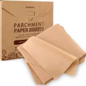 PAPEL VEGETAL TIPO MANTEIGA, DESTINADO AO USO CULINÁRIO E ALIMENTAR, UTILIZADO PARA PREPAROS DE ALIMENTOS COM FUNÇÃO ANTIADERENTE E RESISTENTE AO CALOR, APRESENTADO EM FOLHAS