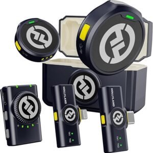 MICROFONE LAPELA COM TECNOLOGIA SEM FIO COM ALIMENTAÇÃO POR RECEPTOR DE SINAL DE ÁUDIO ATRAVÉS DE ENTRADA USB-C