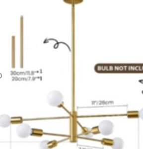 8 golden pendant lights - LUMINÁRIA DE TETO