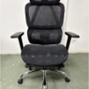 CADEIRA DE ESCRITÓRIO GIRATÓRIO COM ASSENTO E ENCOSTO ESTOFADOS EM TECIDO TELADO