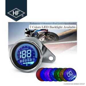 VELOCIMETRO DIGITAL DE MOTOCICLETA COM FUNCAO PARA MEDIR OLEO, TACOMETRO UNIVERSAL COM LUZ, POSSUI TELA DE LCD = HXBRHY-1055-S1 NVE : AA-9999