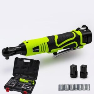 CHAVE CATRACA ELETRICA EM ACO COM CABO ERGONOMICO. FUNCIONAMENTO POR BATERIA DE ION DE LITIO. BIGORNA COM ACIONAMENTO 3/8 POLEGADAS, LUZ DE LED, VELOCIDADE VARIAVEL DE ATE 200RPM, LUZ INDICADORA DE BATERIA, ACOMPANHA ADAPTADOR DE SOQUETE, SOQUETES, 2 BATERIAS E CARREGADOR, ACONDICIONADO EM MALETA PLÁSTICA, MARCA DOBEVI = BXJS-T28-B-1