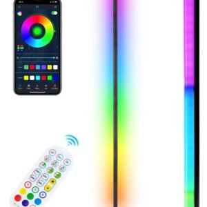 LUMINÁRIA DE CHÃO INTELIGENTE COM LÂMPADA DE LED, ILUMINAÇÃO RGB, POSSUI MODO DE SINCRONIZAÇÃO MUSICAL