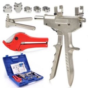 ALICATE HIDRAULICO PRENSA TUBOS COM CAPACIDADE PARA PRENSAR TUBOS DE 16MM, 20MM, 26MM E 32MMM, ACOMPANHA MATRIZES E ACESSORIOS ACONDICIONADOS EM MALETA PLASTICA