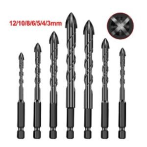 JOGO COM SETE BROCAS MULTIUSO FABRICADAS EM METAL DURO, COM HASTE HEXAGONAL, INDICADAS PARA PERFURACAO DE MADEIRA, CERAMICA, VIDRO, PLASTICO E METAIS LEVES, EM DIVERSOS DIAMETROS