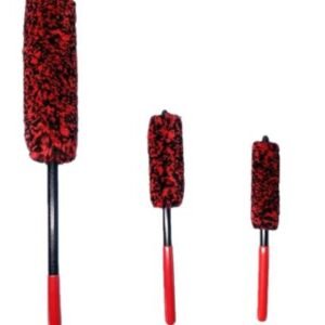 ESCOVA DE LIMPEZA CILINDRICA AUTOMOTICA COM HASTE E CABO, COMPOSTO POR FIBRAS SINTETICAS COM CABO EM PLASTICO, KIT COM 3 PECAS