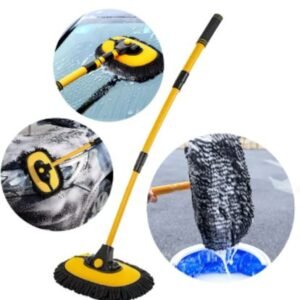ESFREGAO (MOP) PARA LAVAGEM AUTOMOTIVA COM CABO EM PLASTICO E CABECA DUPLA EM MICROFIBRA ROTATIVA 360 GRAUS