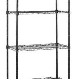 ESTANTE METÁLICA MODULAR COMPOSTA POR ESTRUTURA TUBULAR EM AÇO E QUATRO PRATELEIRAS EM GRADE METÁLICA COM ACABAMENTO CROMADO = XZ-MLHT-1229-B-2