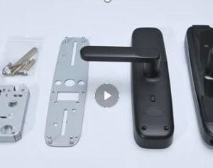 FECHADURA DIGITAL INTELIGENTE PARA PORTAS, COMPOSTA POR MAÇANETAS COM LEITOR BIOMÉTRICO, TECLADO NUMÉRICO E CARTÃO RFID