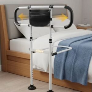 GRADE DE PROTECAO PARA CAMA E APOIO PARA IDOSOS COM ESTRUTURA EM ACO E CAPACIDADE PARA SUPORTAR ATE 150KG. ALCA AUXILIAR ALARGADA AO LADO DA CAMA PARA AUMENTAR A ESTABILIDADE. ALCAS DUPLAS ERGONOMICAS, CABO COM ESPUMA ANTIDERRAPANTE E PES ANTIDERRAPANTE. POSSUI LARGURA E FUNDO AJUSTAVEL. ACOMPANHA ALCA DE FIXACAO AJUSTAVEL E BOLSA PARA ARMAZENAMENTO