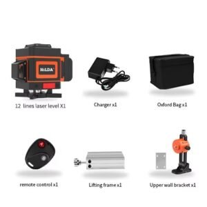 NIVEL A LASER DE 12 LINHAS CRUZADAS (AUTONIVELADOR HORIZONTAL E VERTICAL)